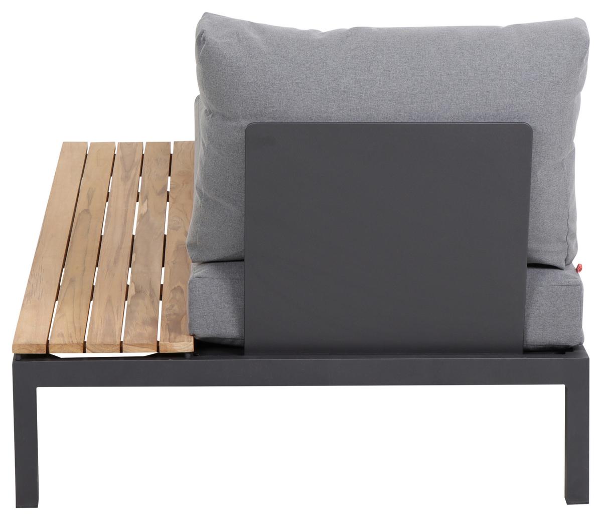 Loungegarnitur 5-Tlg Teakholz/Metall mit Kissen - Anthrazit/Grau, KONVENTIONELL, Holz/Textil (252/84/354cm) - Siena Garden