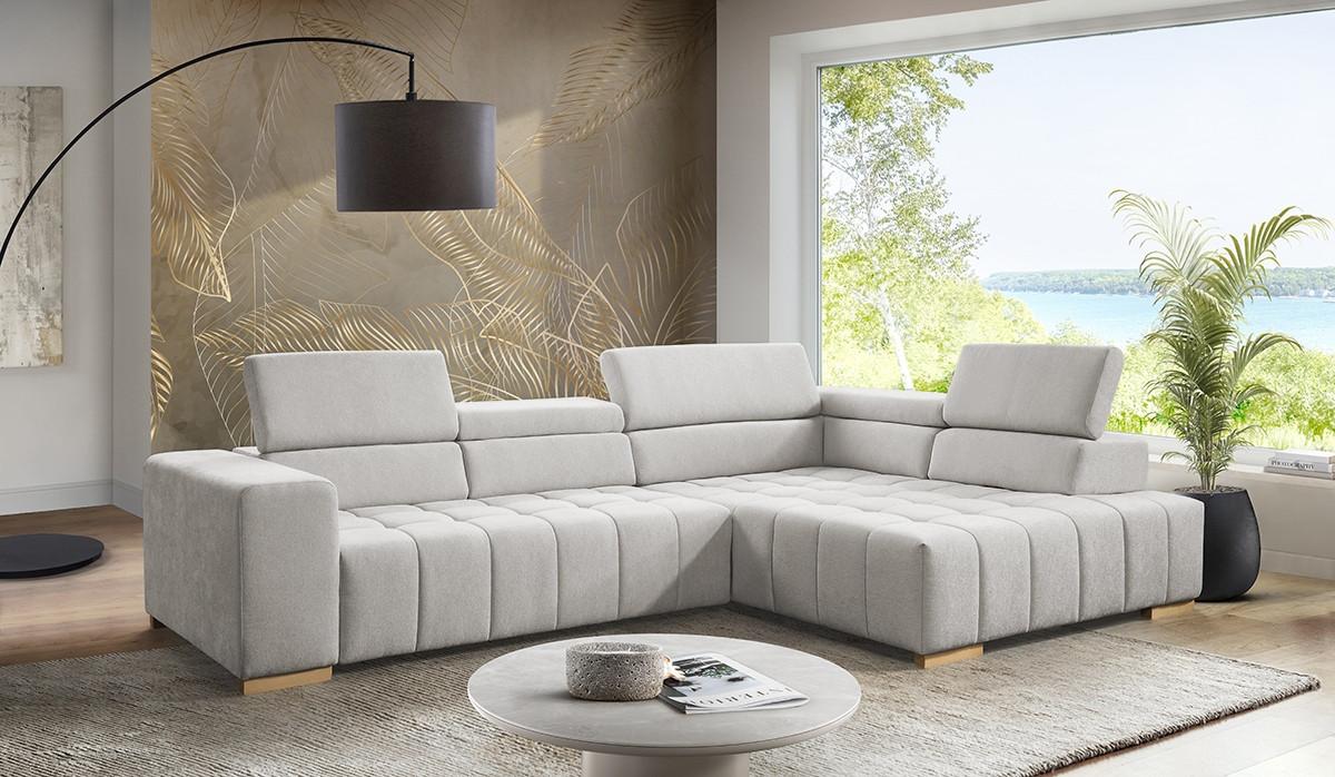 Ecksofa Elias Neu Beige S: 307x201 cm - Beige/Naturfarben, Design, Textil (307/201cm) - Livetastic