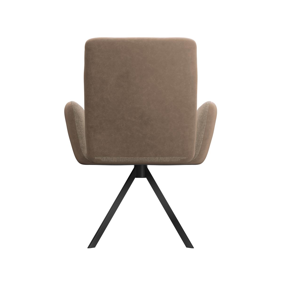 Armlehnstuhl Kian Webstoff braun, B: 65 cm - Schwarz/Braun, Trend, Textil/Metall (65/88/63cm)