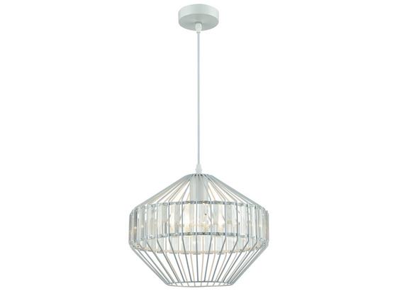 Závesná Lampa Lucy - biela, Štýlový, kov/sklo (30/120cm) - Modern Living Závesná Lampa Lucy - biela, Štýlový, kov/sklo (30/120cm) - Modern Living