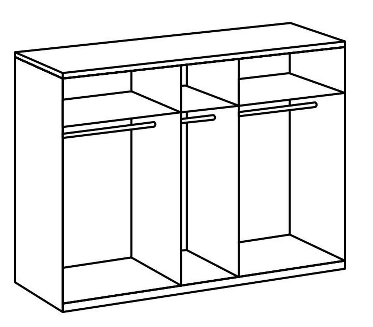 Drehtürenschrank B: 250 Cm Level, Weiß/eiche Dekor - Eichefarben/Weiß, MODERN, Holzwerkstoff (250/216/58cm) - MID.YOU
