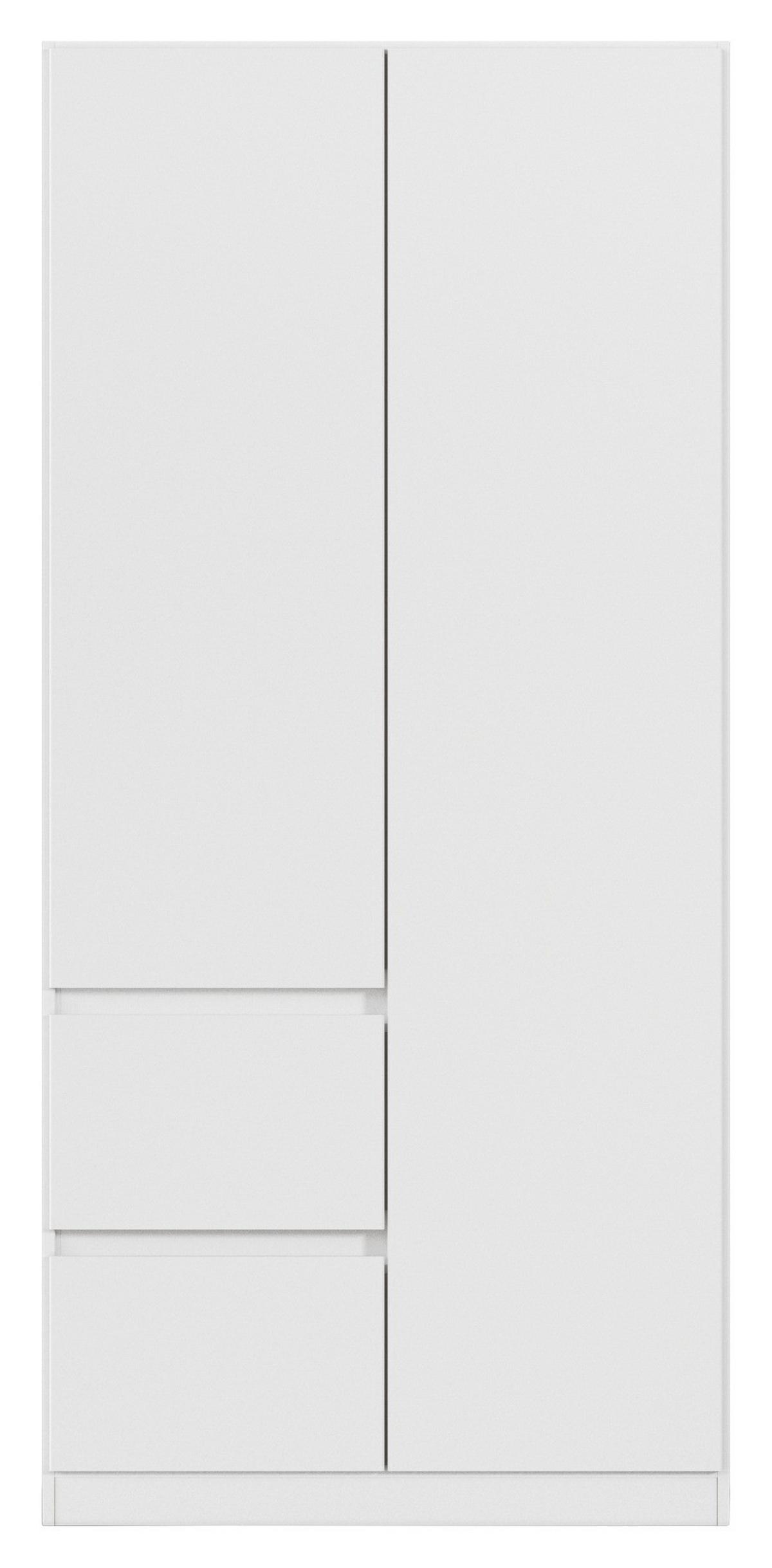 Nidda B: 91 cm Weiß Nidda - Weiß, Basics, Holzwerkstoff (91/197/54cm) - Rauch Möbel