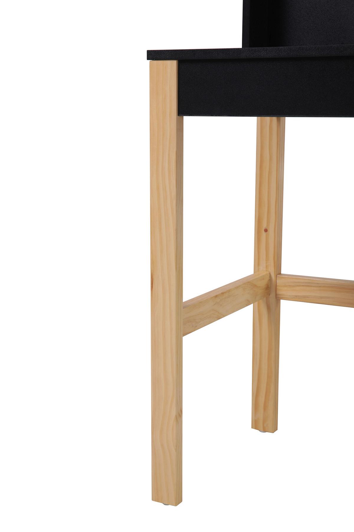 Schreibtisch Naturfarben, Schwarz L: 120cm - Schwarz/Naturfarben, Design, Holz/Holzwerkstoff (120/45/101cm) - Livetastic