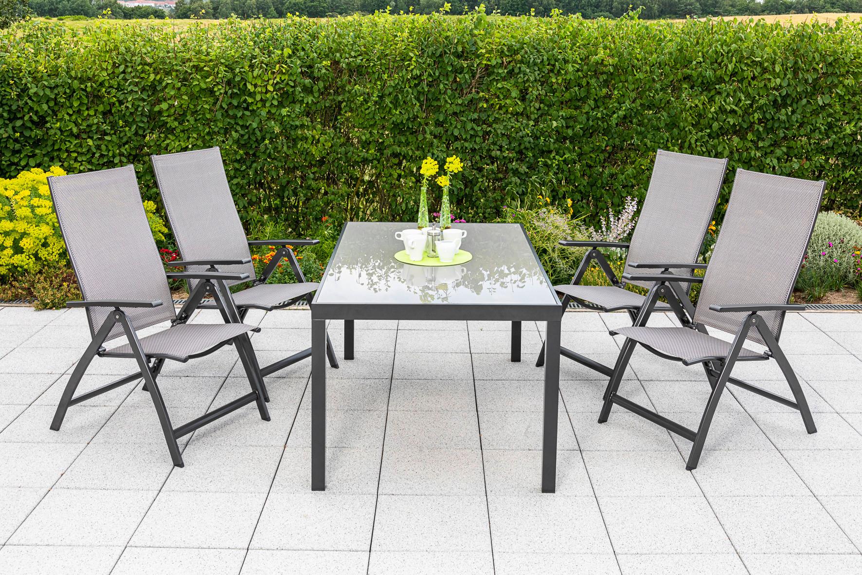 Gartenklappsessel Vicenza - Graphitfarben/Grau, MODERN, Kunststoff/Metall (58/111/71cm) - Gardenson