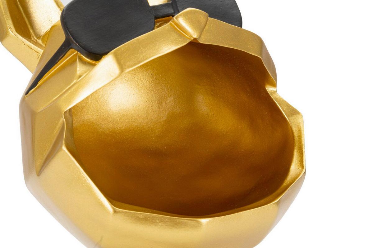 Skulptur Decor Dog Schwarz, Goldfarben B: 17 cm - Goldfarben/Schwarz, Basics, Kunststoff (17/23.5/17cm)