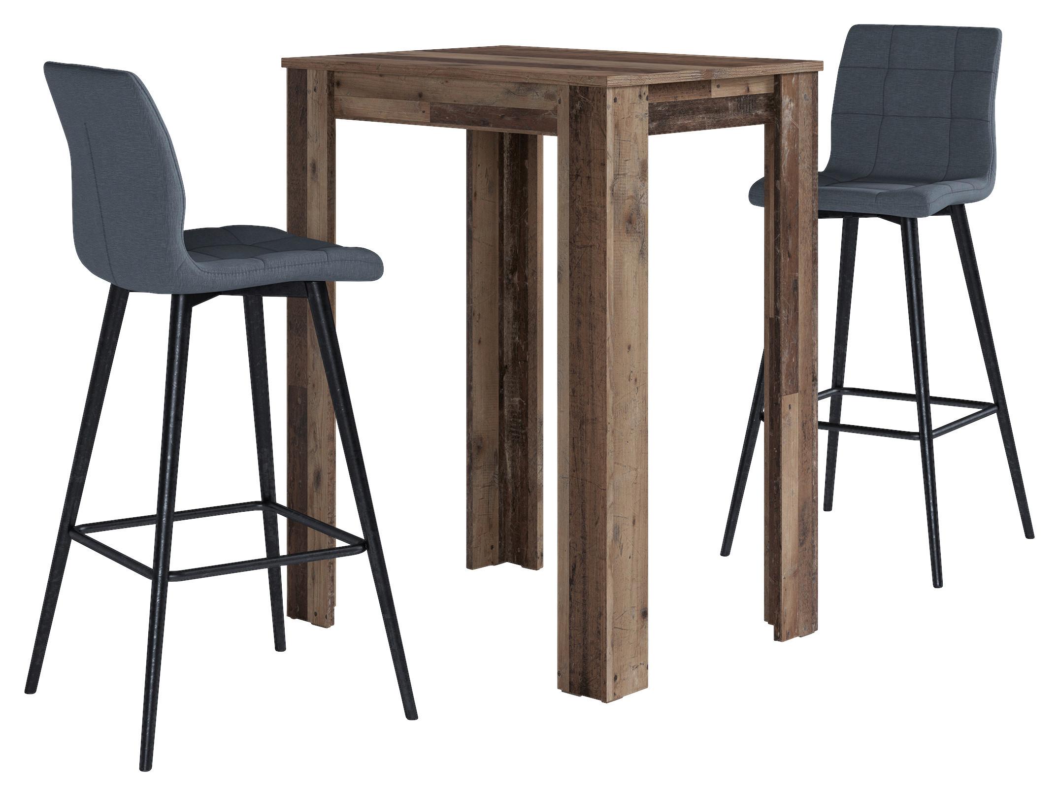 Tischgruppe Tg Nele-Simone - Alteiche/Anthrazit, MODERN, Holzwerkstoff/Textil (80/104/60cm) - MID.YOU