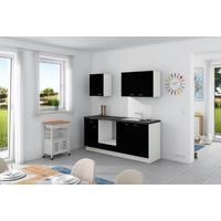 Küchenzeile Clean Ohne Geräte Ohne Geräte B: 200 Cm - Anthrazit/Schwarz, Design, Holzwerkstoff (200cm) - Express