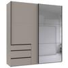 Schwebetürenschrank Level 36 A Grau Dekor/Spiegel, B: 200cm - Sahara, MODERN, Glas/Holzwerkstoff (200/216/65cm) - MID.YOU