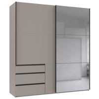 Schwebetürenschrank Level 36 A Grau Dekor/Spiegel, B: 200cm - Sahara, MODERN, Glas/Holzwerkstoff (200/216/65cm) - MID.YOU