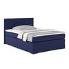 Posteľ Boxspring NERO PL: 140/200 cm, tmavomodrá - tmavomodrá/chrómová, Konventionell, kov/textil (140/200cm)