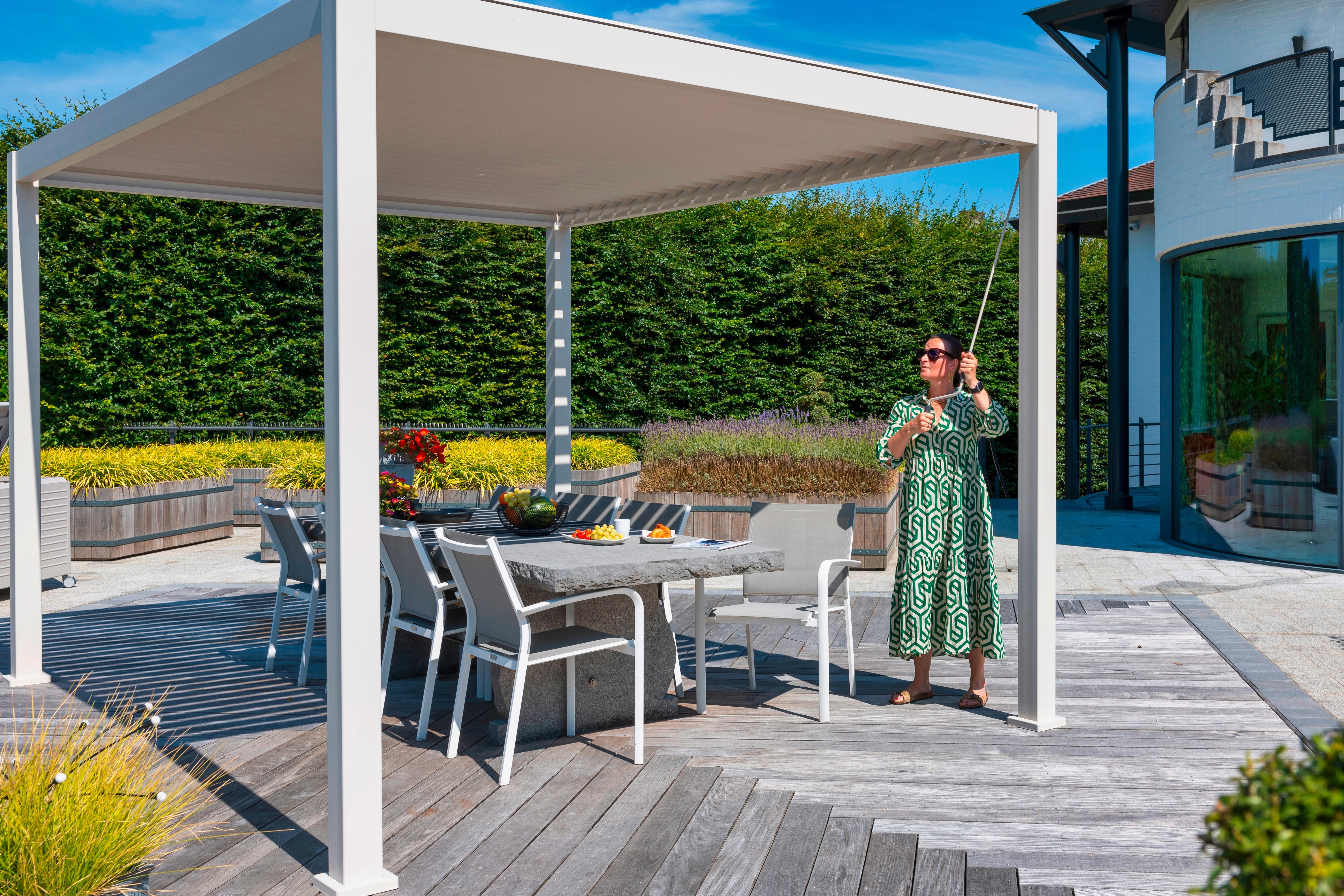 Pergola Deluxe 3x3 M - Grau, LIFESTYLE, Metall (300/250/300cm) - Gardenson