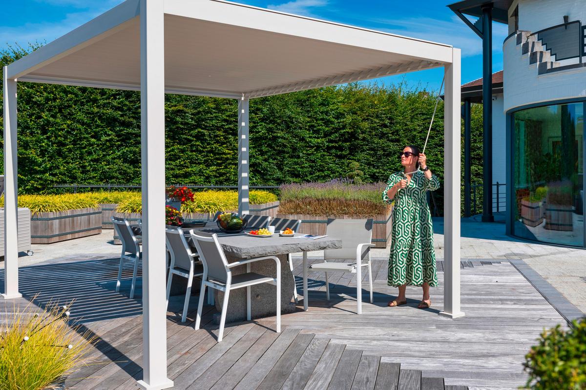 Pergola Deluxe 3x3 M - Grau, LIFESTYLE, Metall (300/250/300cm) - Gardenson
