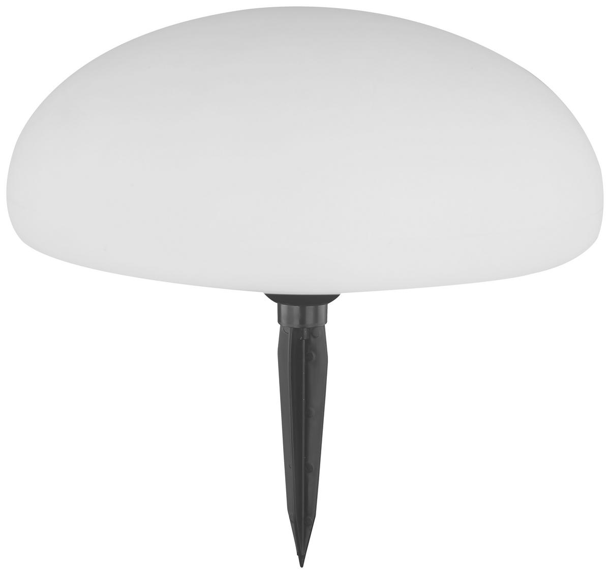 Solarleuchte Weiß 3xled H: 32,8 cm - Schwarz/Weiß, MODERN, Kunststoff (32/32,8cm)