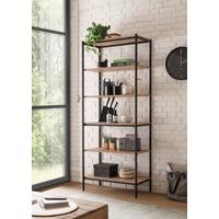 REGÁL RACK - čierna/farba duba, Basics, kov/kompozitné drevo (80/195/40cm) - P & B