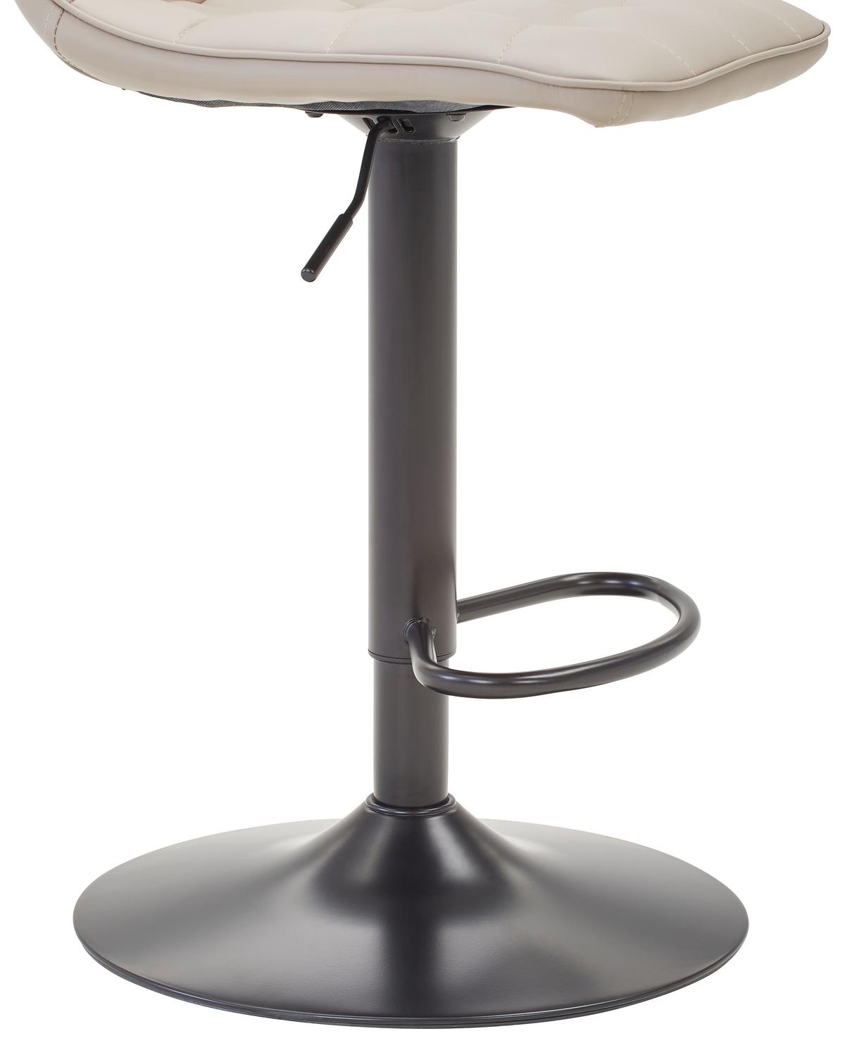 Barhocker Elias Cappuccino höhenverstellbar, B: 42 cm - Schwarz/Cappuccino, MODERN, Textil/Metall (42/109,5/52cm) - Livetastic