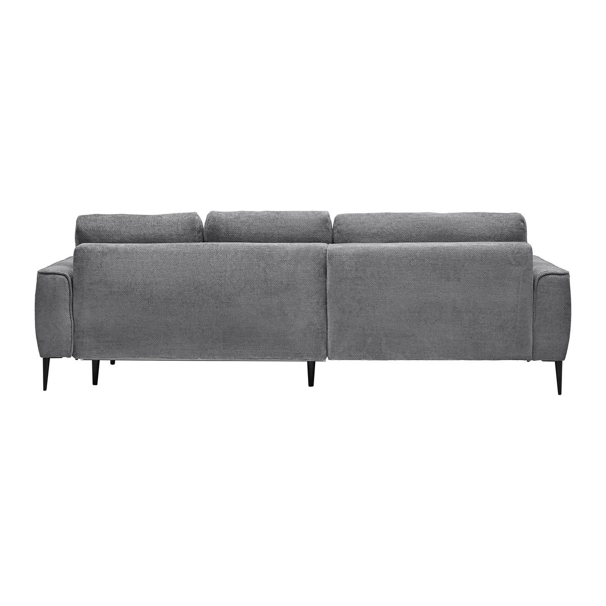 Rohová sedačka CUSTOM, levá, šedá žinylka - šedá/černá, Moderní, kov/textil (164/255cm) - Mömax