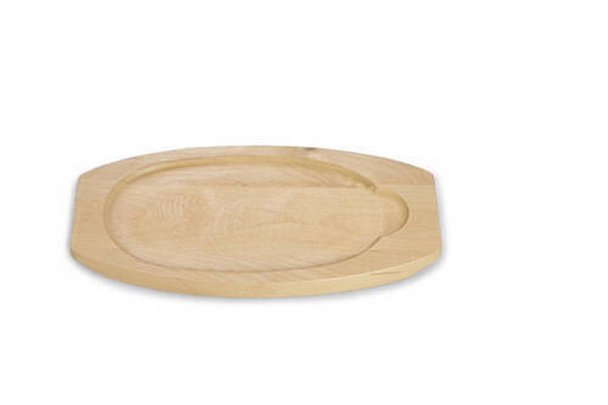 Servierpfanne  24x14 Cm Kratzfest Mit Servierbrett - Schwarz/Braun, Basics, Holz/Metall (24/2/14cm) - Echtwerk