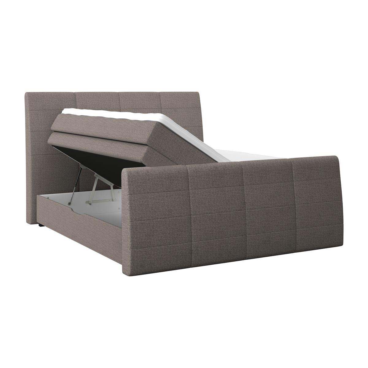 Boxspringbett Libra - Graubraun/Schwarz, KONVENTIONELL, Textil (160/200cm)
