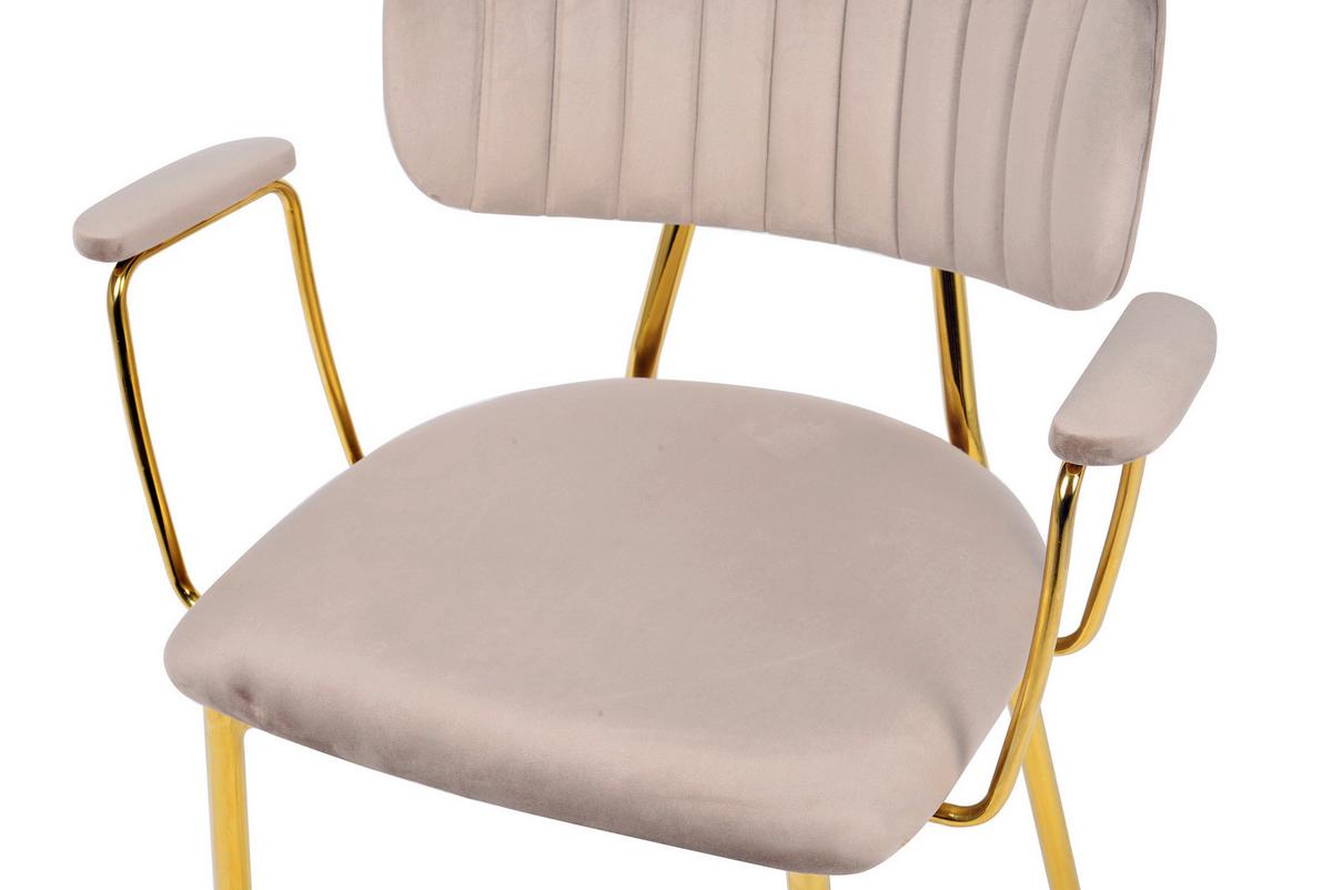 SADA STOLIČIEK GISELLE 225 - zlatá/taupe, Design, kov/plast (63/80/51cm) - Kayoom