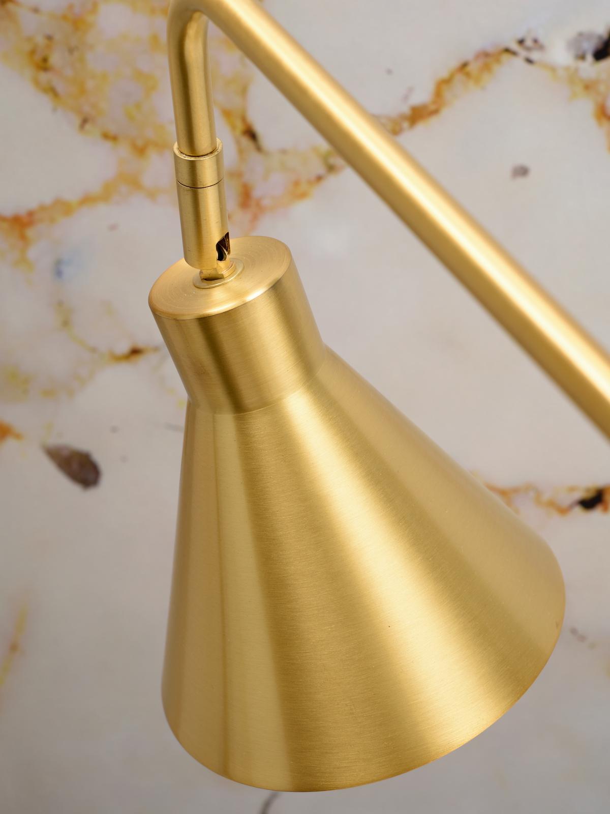 Stehlampe Lyon Goldfarben 1-Flammig drehbar mit Flexarm - Goldfarben, Design, Metall (89/153cm) - It's about Romi
