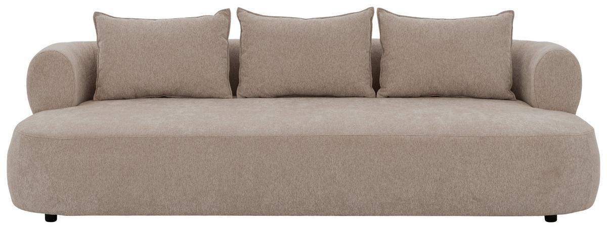Bigsofa Ferro Hellbraun B: 240 cm - Hellbraun/Schwarz, Design, Textil (240/76/122cm) - Livetastic