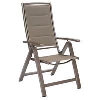 Gartenklappsessel Tinetto - Taupe/Braun, MODERN, Textil/Metall (59,5/116/70cm) - Gardenson