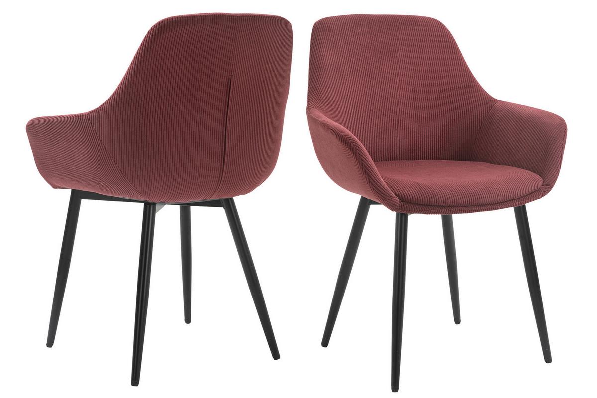 Tischgruppe Naturfarben/Beere L: 160 cm - Beere/Naturfarben, MODERN, Holz/Textil (160/85/76,5cm) - Livetastic