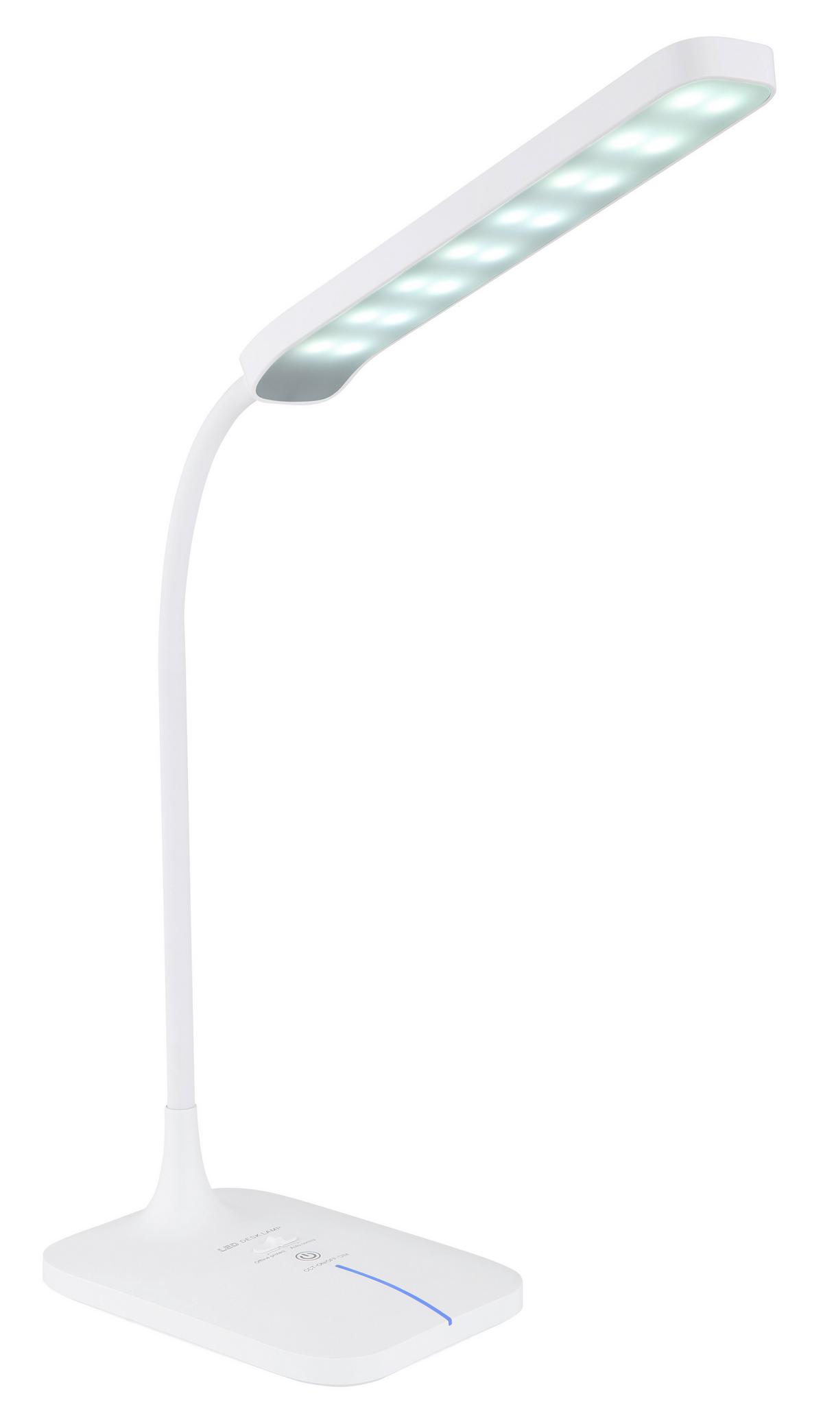 LED-Schreibtischlampe Urano dimmbar Opal - Opal/Weiß, Basics, Kunststoff (43/12,8cm) - Globo