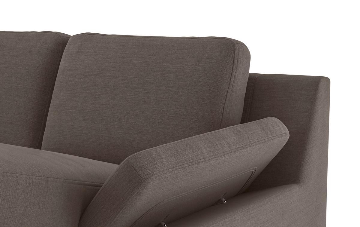 Wohnlandschaft Boom, Taupe 204x309x156 cm - Taupe/Schwarz, KONVENTIONELL, Textil (204/309/156cm) - Cotta