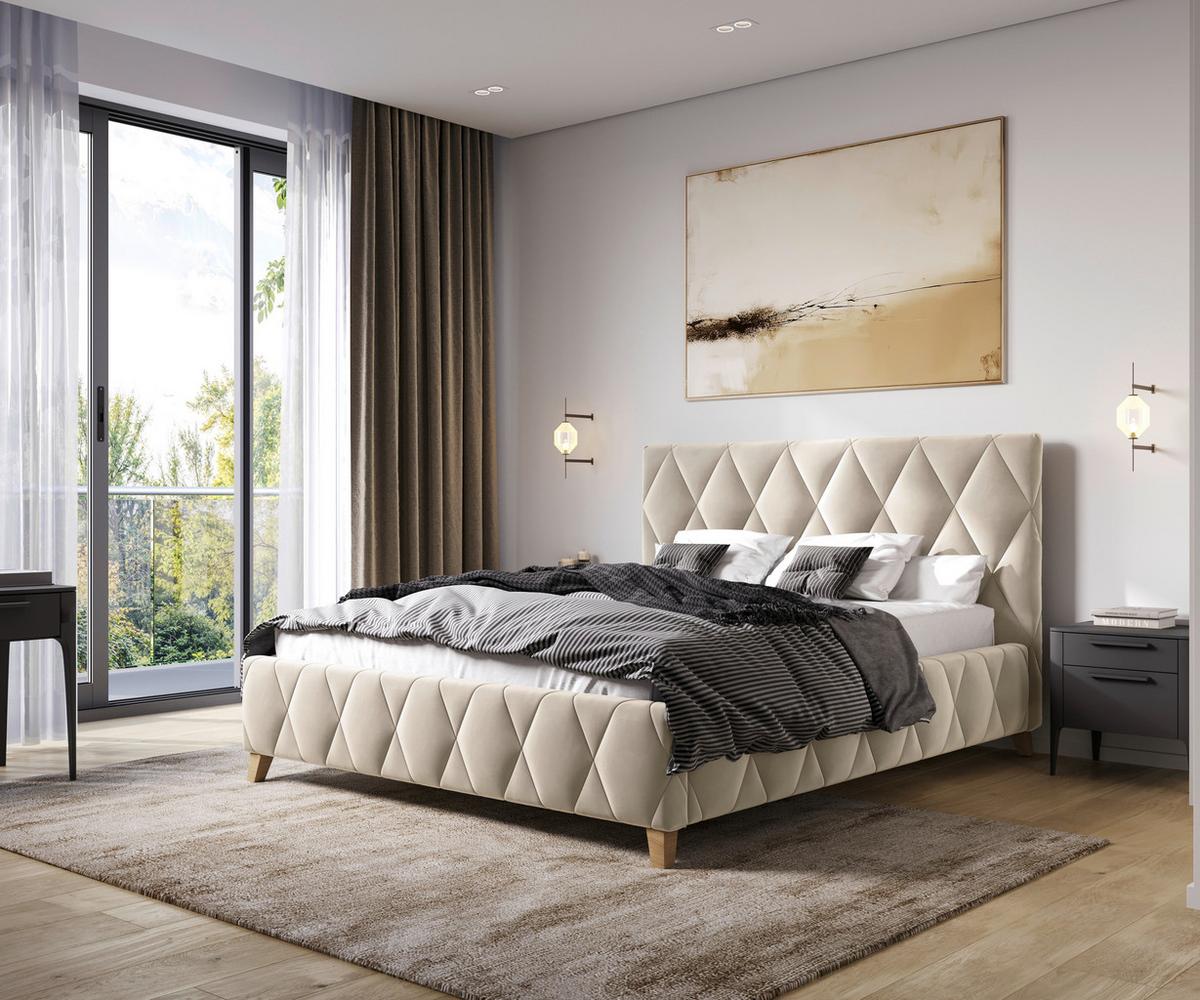 Polsterbett Trivio 180x200 Cm Creme - Creme, MODERN, Holz/Holzwerkstoff (180/200cm) - MID.YOU
