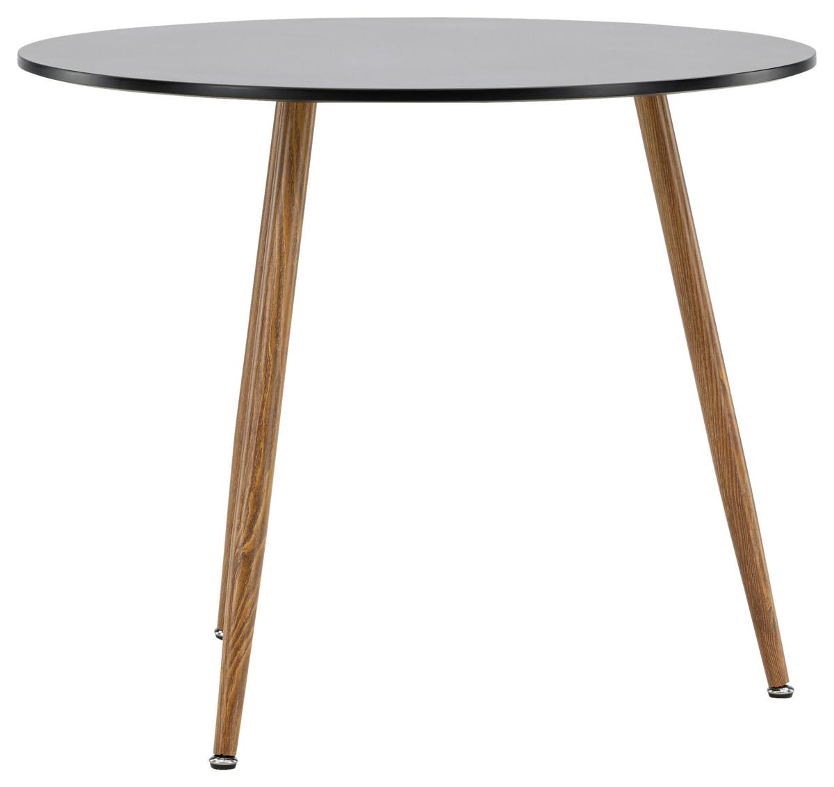 Esstisch Polar - Hellbraun/Schwarz, Design, Holzwerkstoff/Metall (90/90/75cm) - Livetastic