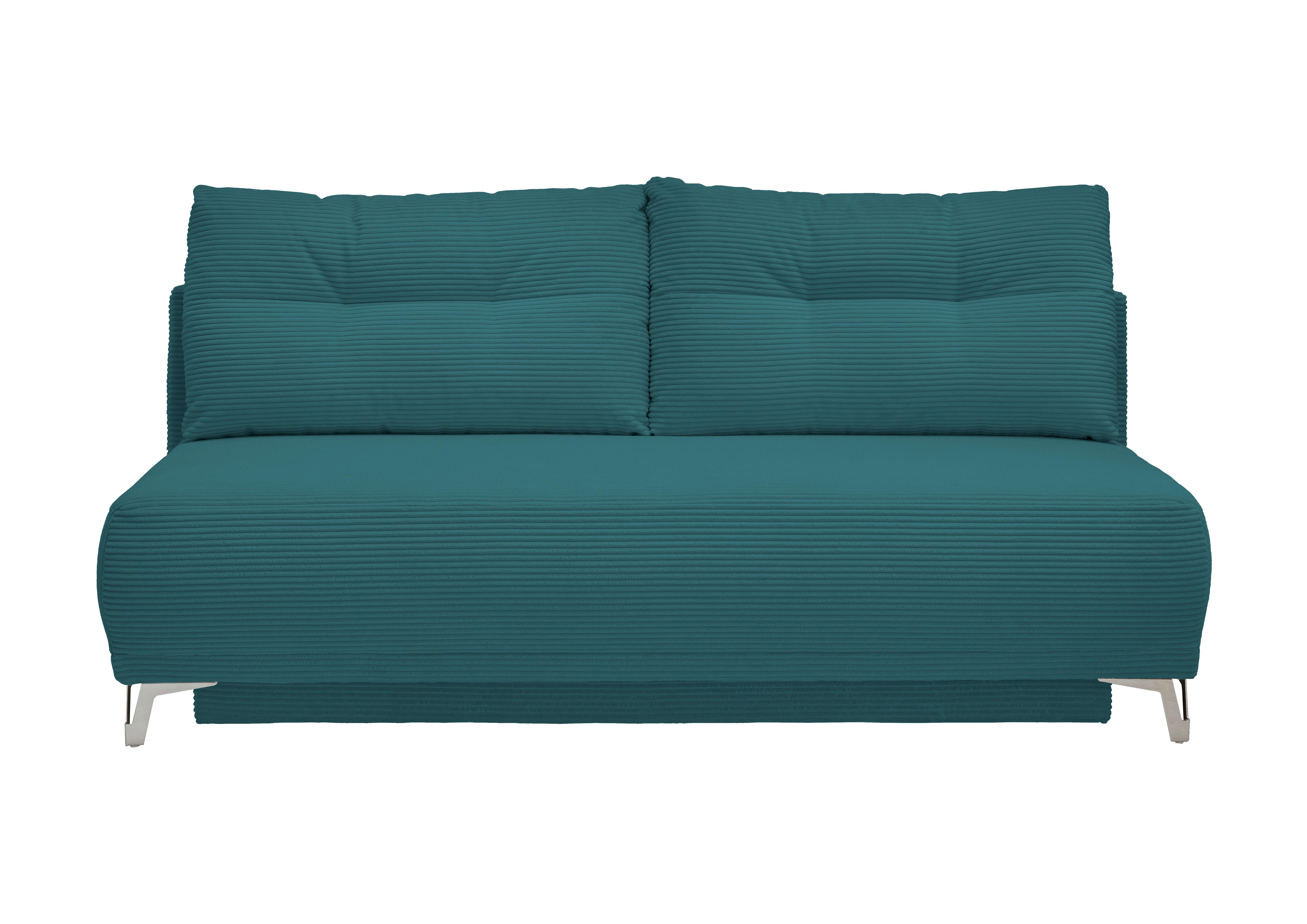 Schlafsofa Ari Petrol Cord, B: 198 cm - Chromfarben/Petrol, MODERN, Textil (198/90/100cm) - Livetastic