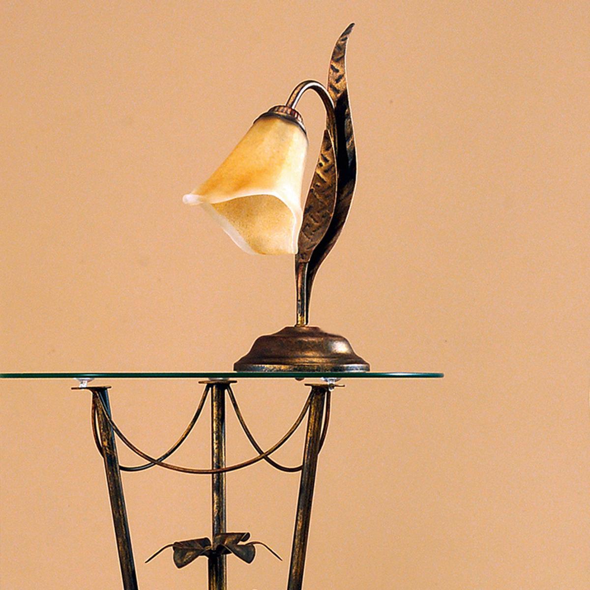 Tischleuchte 4230/L - Bronzefarben, KONVENTIONELL, Glas/Metall (25/38cm)