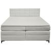 Boxspringbett Mitto mit Topper 180x200 cm - Silberfarben/Schwarz, KONVENTIONELL, Textil/Metall (180/200cm)