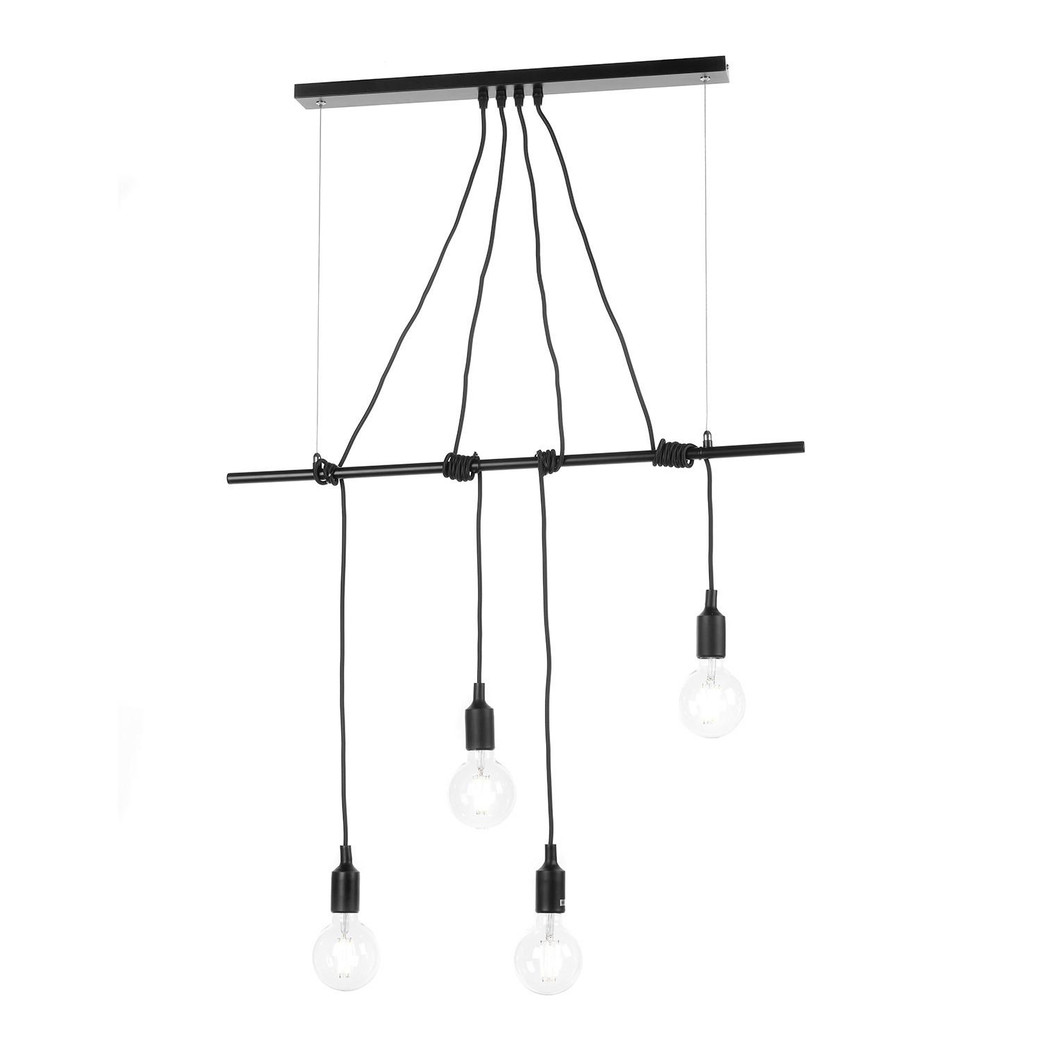 Hängeleuchte Schwarz L: 80 Cm 22w - Schwarz, Basics, Metall (80/20/90cm)