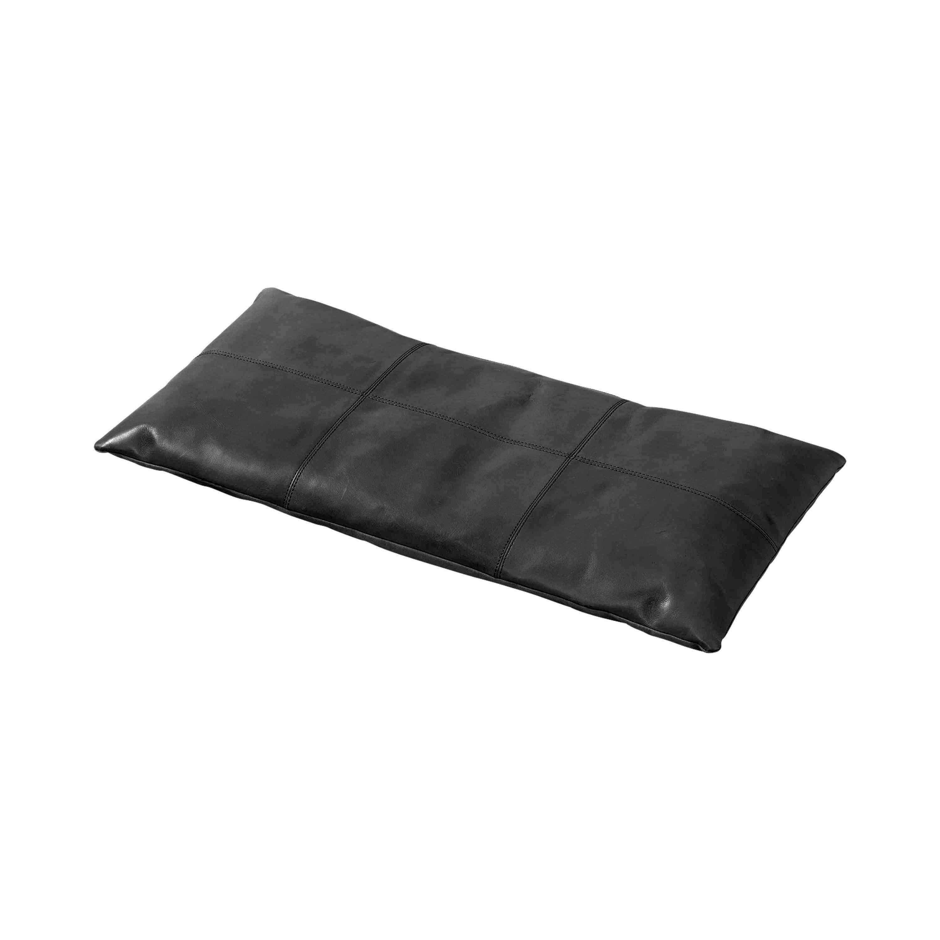 Bankauflage Lederkissen Schwarz B: 73 cm - Design (73/3/35cm) - MID.YOU