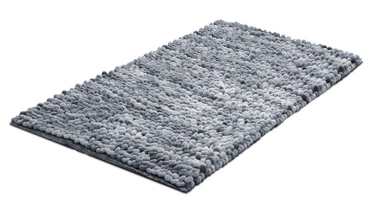 Badematte Punto - Grau, KONVENTIONELL, Textil (70/120cm) - Grund