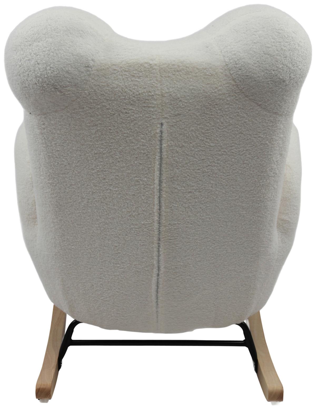 Kinder-Schaukelstuhl Teddy Weiß B: 59 cm - Weiß, Basics, Holz/Textil (59/70/62cm) - Livetastic