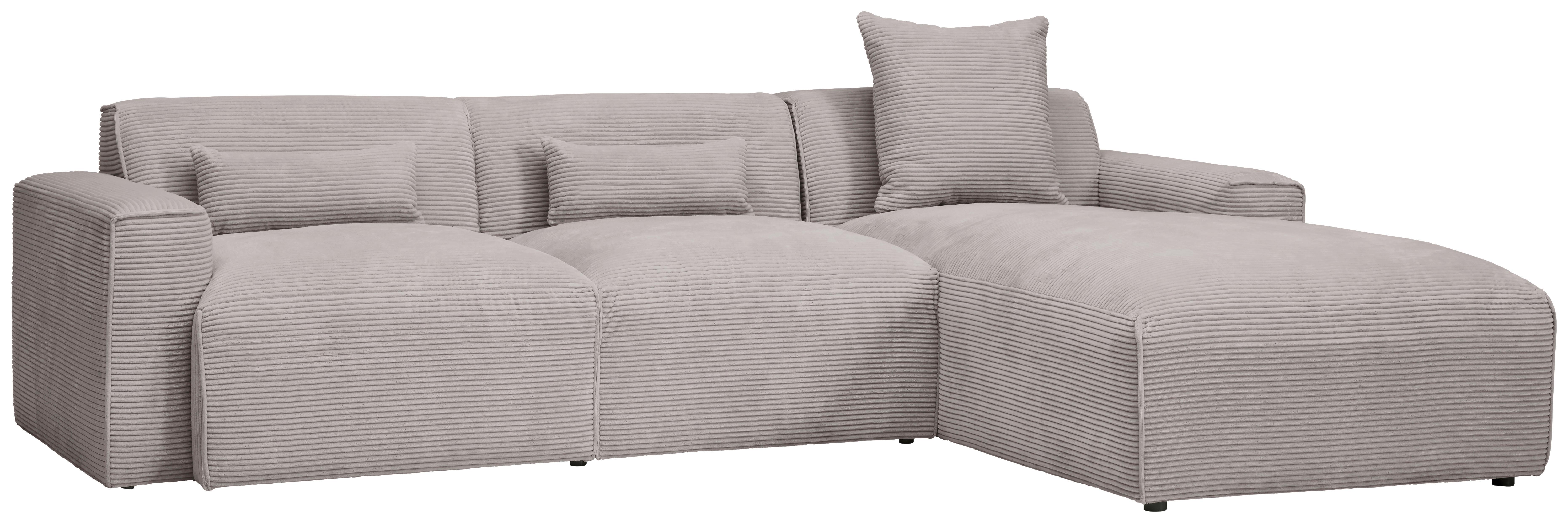 Ecksofa mit Zierkissen Pearl Taupe 303x196 cm - Taupe/Schwarz, Design, Textil (303/196cm) - Livetastic