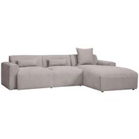 Ecksofa mit Zierkissen Pearl Taupe 303x196 cm - Taupe/Schwarz, Design, Textil (303/196cm) - Livetastic