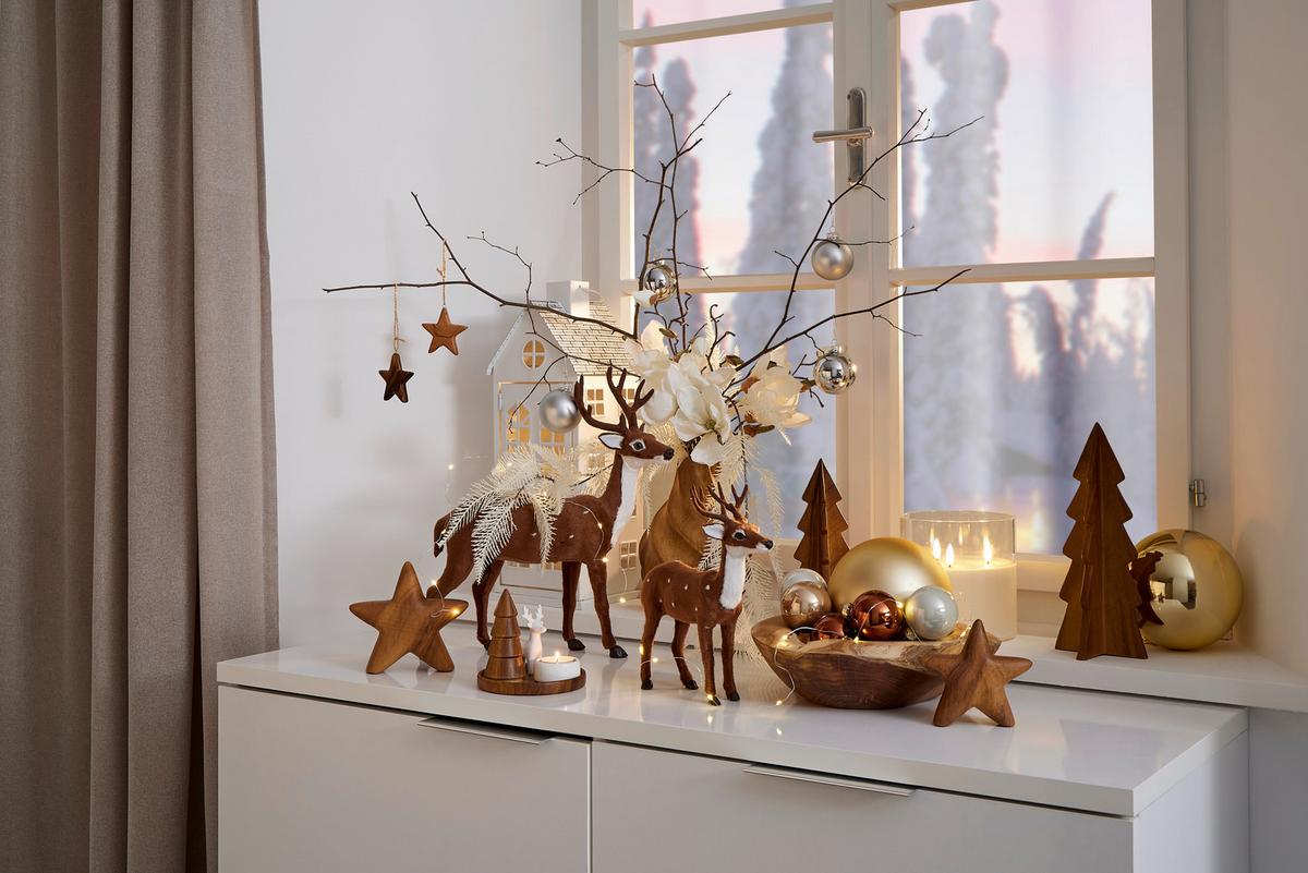 Christbaumkugel Kunststoff Silberfarben Handmade - Goldfarben, KONVENTIONELL, Kunststoff (15cm) - Luca Bessoni