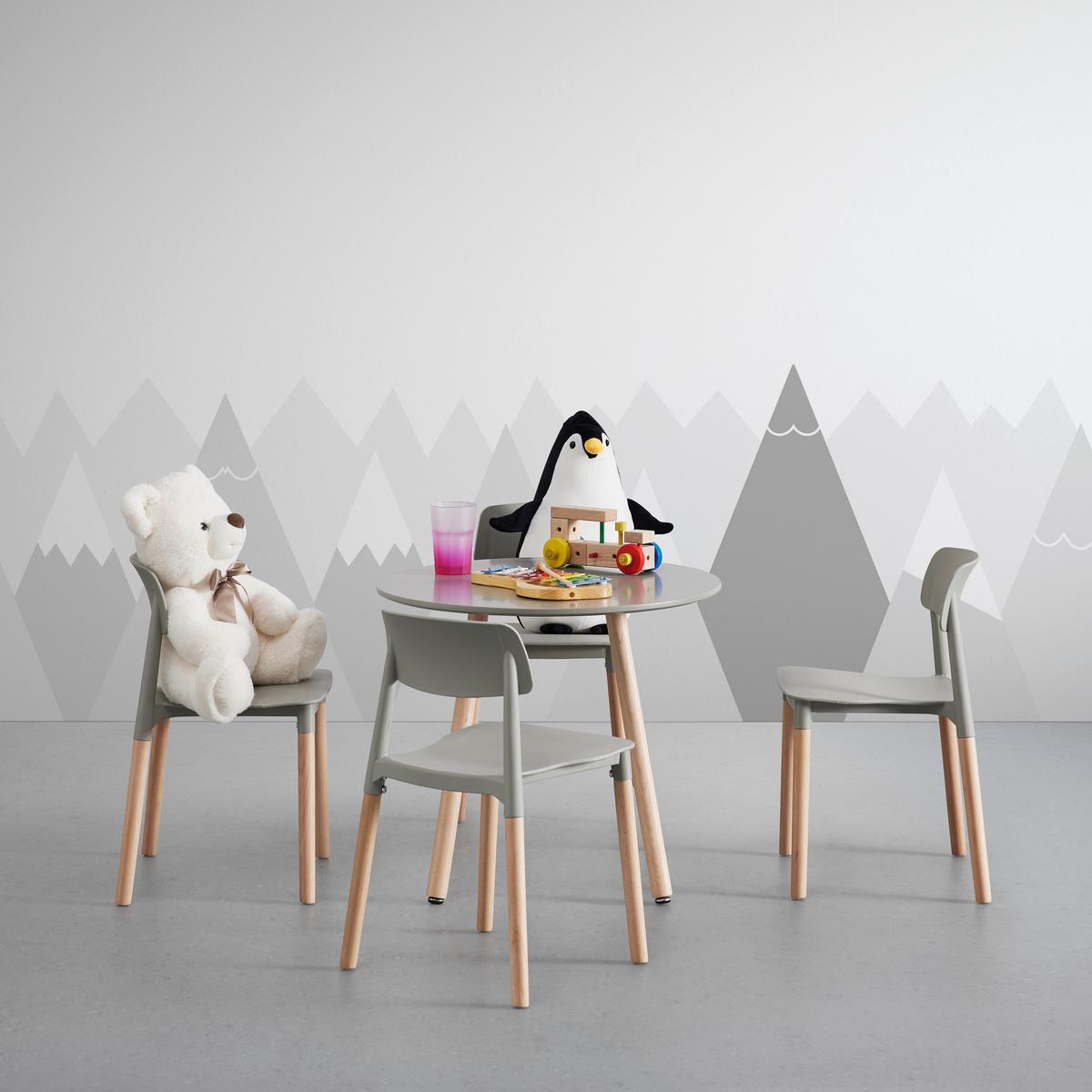 Dětská sedací souprava DESSY šedá - světle šedá, Moderní, dřevo/plast (60/48/60cm) - Bessagi Kids