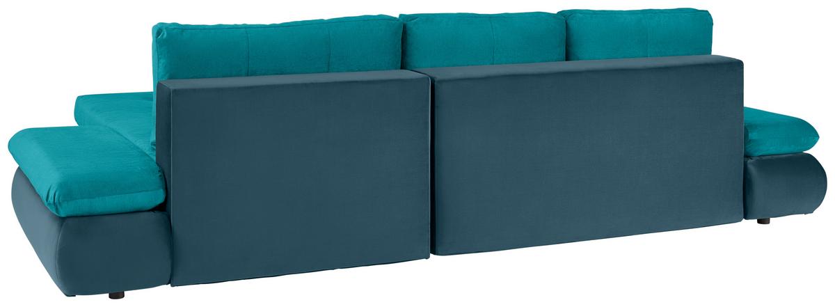 Rohová sedačka ENRICO, oboustranná, petrolejová - petrolej/černá, Konvenční, kov/textil (303/88/185cm) - Based