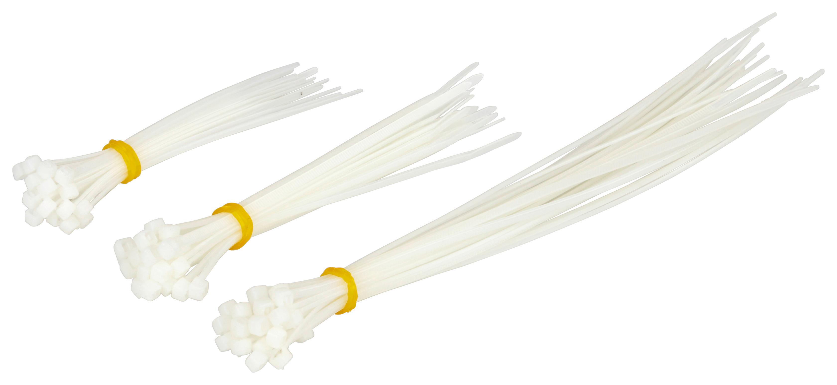 Kabelbinder 75 Stk. Transparent Nylon 3 Längen - Transparent, KONVENTIONELL, Kunststoff