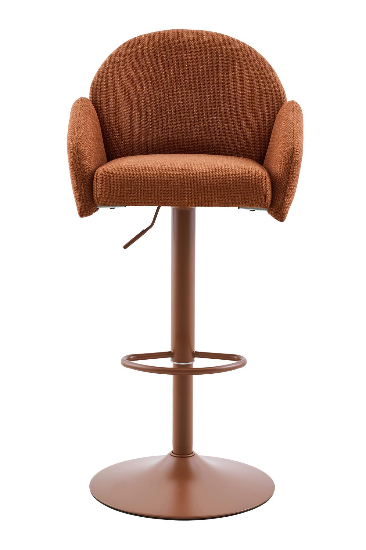 Barhocker-Set Holly H 2er-Set - Rotbraun, MODERN, Textil/Metall (51,5/96-117/53cm) - MID.YOU