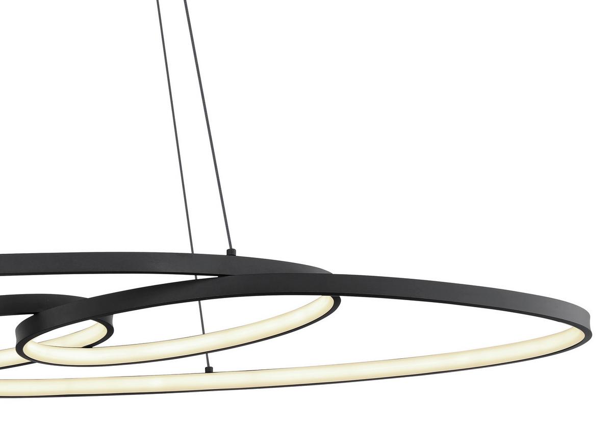 Led Függőlámpa 67177-40 Spira - fekete/fehér, Design, műanyag/fém (100/36/122cm) - Globo