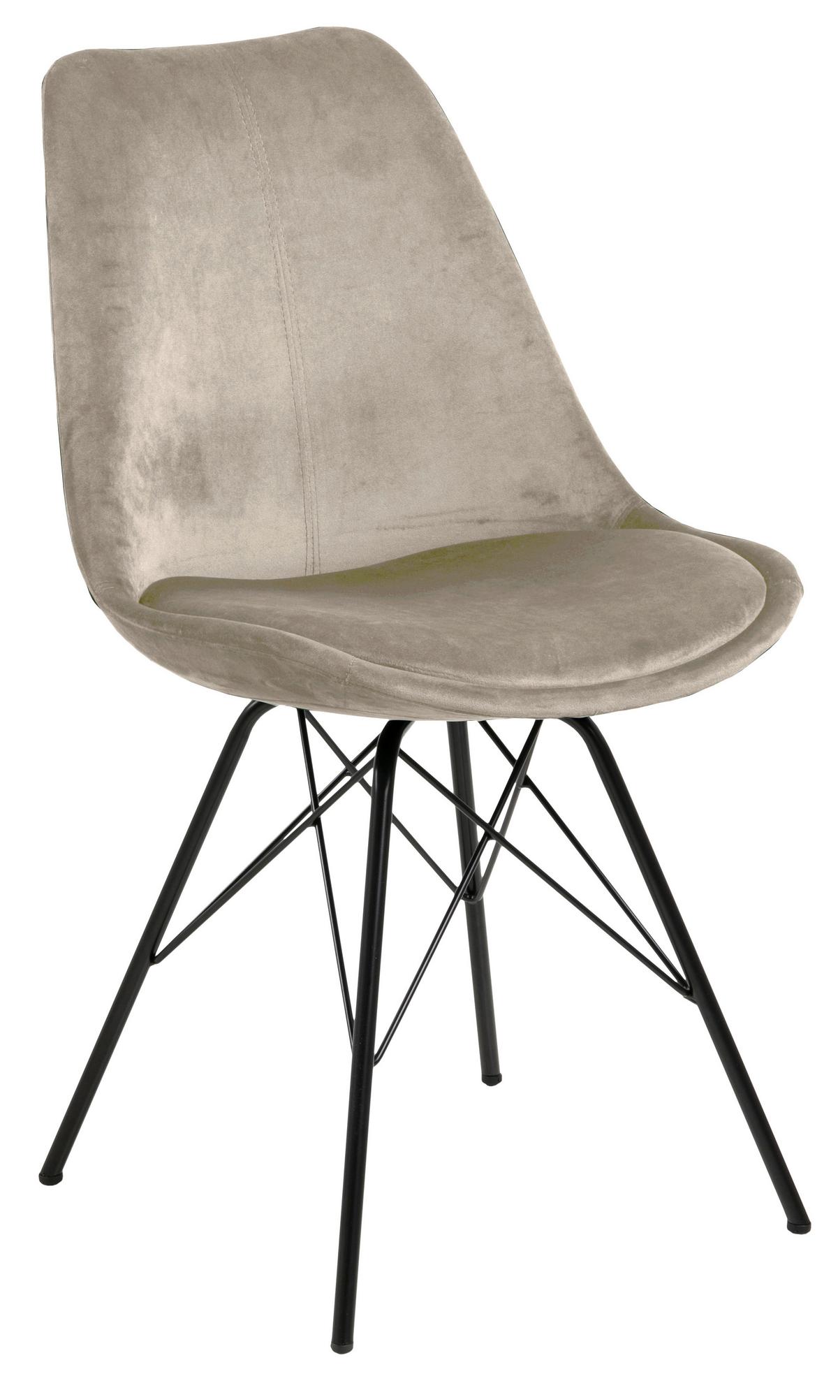 Stolička ERIS zamat - čierna/piesková, Trend, kov/textil (48,5/85,5/54cm) - Carryhome