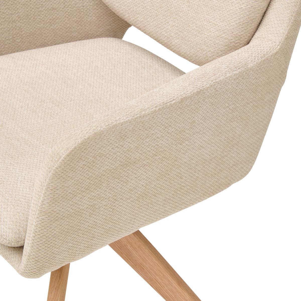 Armlehnstuhl Marley Webstoff Beige, B: 59 cm - Beige/Naturfarben, KONVENTIONELL, Holz/Textil (59/89/65cm) - Livetastic