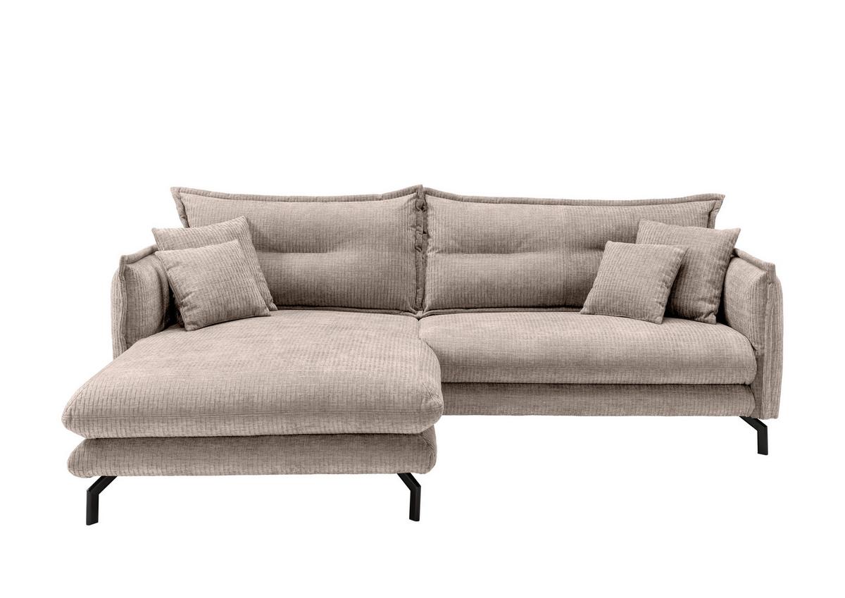Ecksofa Lava - Beige/Schwarz, Design, Textil (180/255cm) - Livetastic