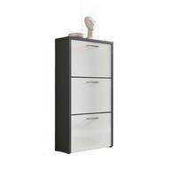 Schuhkipper Siena - Weiß Hochglanz/Anthrazit, MODERN, Holzwerkstoff (61/115/25cm) - MID.YOU